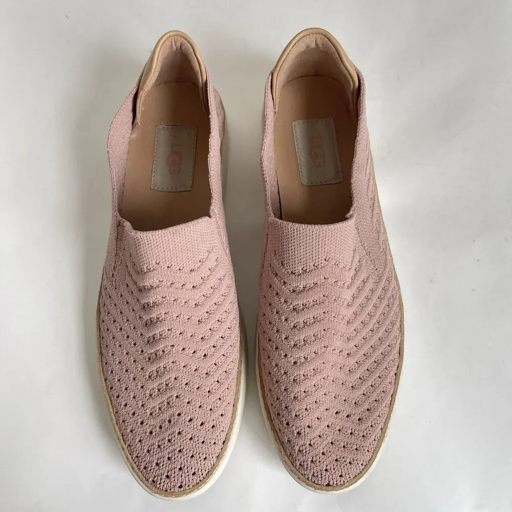 UGGs Women's Sammy Chevron Slip On‎ Comfort Knit Shoes Flats US 8 Pink